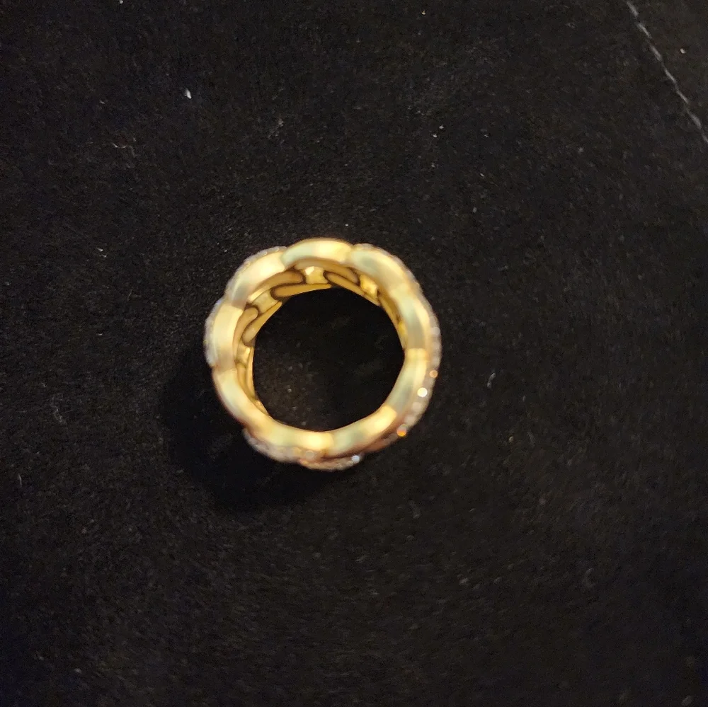 Elegant Freida Rothman 14K Gold Over Sterling Silver Women's Twist Ring Sz 6 New